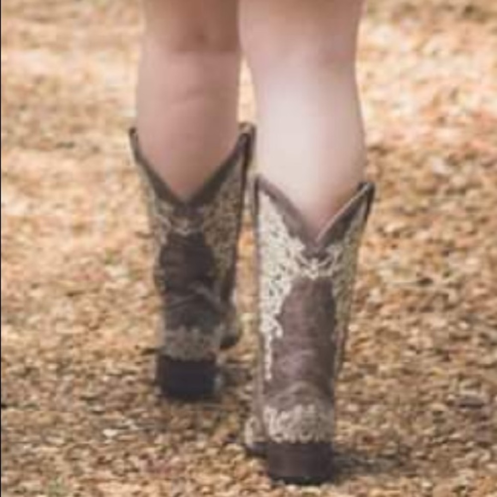 CORRAL BROWN CRATER WITH BONE EMBROIDERY COWGIRL BOOTS